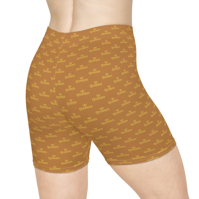 👑 Queen Statement Shorts – Royal Brown Edition