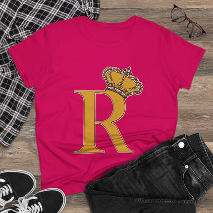 👑 “R” Monogram Tee – Regal in White & Gold