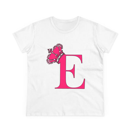 👑 “E” Monogram Tee – Royal Gold Edition (White & Gold)
