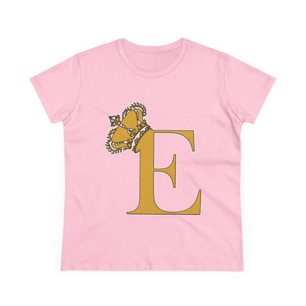 👑 “E” Monogram Tee – Royal Gold Edition (White & Gold