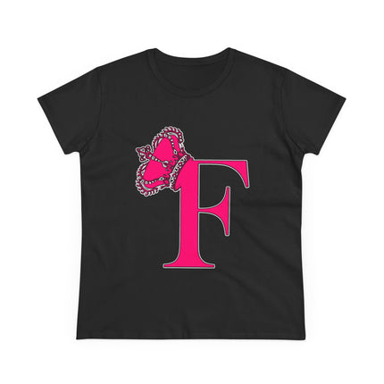 👑 “F” Monogram Tee – Fierce & Fabulous in Fuchsia