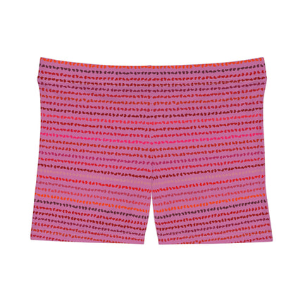 💖 Pink Dot Wave High-Waist Shorts – Stretch & Style in Motion