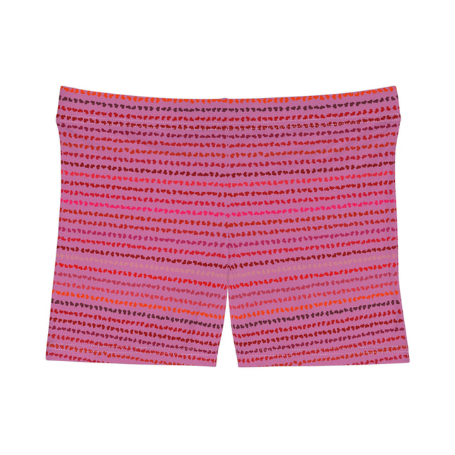 💖 Pink Dot Wave High-Waist Shorts – Stretch & Style in Motion