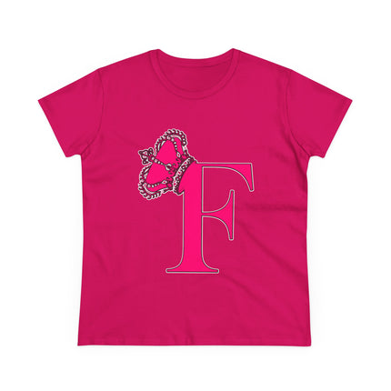 👑 “F” Monogram Tee – Fierce & Fabulous in Fuchsia