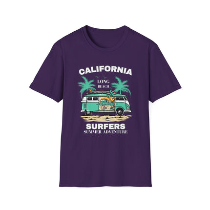 🌴 California Surfers – Long Beach Summer Adventure T-Shirt
