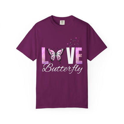 🦋 LOVE Butterfly” Graphic T-Shirt – Soft Teal