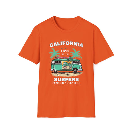 🌴 California Surfers – Long Beach Summer Adventure T-Shirt