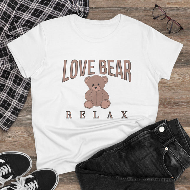 Love Bear Relax, Women's Midweight Cotton Tee