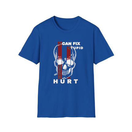 💀 I Can Fix Stupid" Skull Graphic Tee – Savage Style, Unfiltered Attitude