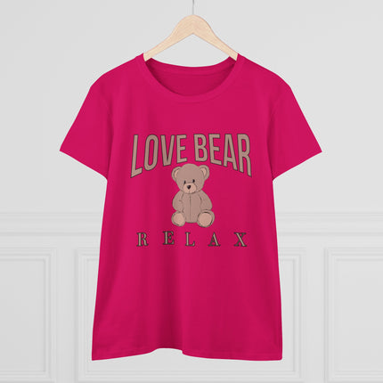 Love Bear Relax, Women's Midweight Cotton Tee