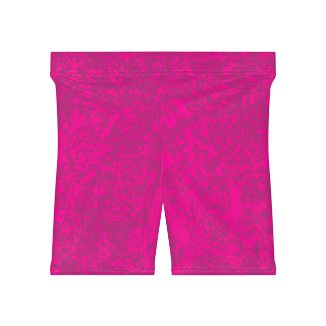 Electric Fuchsia High-Waisted Workout Shorts