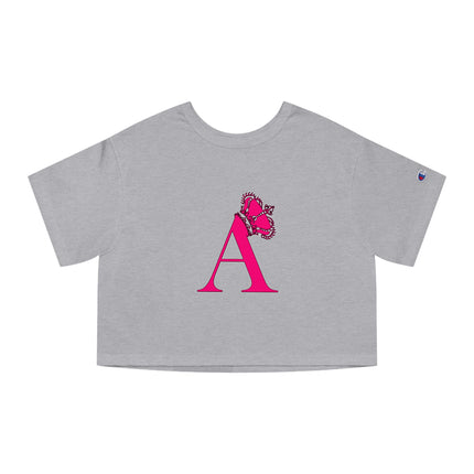 👑 Crowned Initial “A” Cropped Tee – Royal Letter Statement