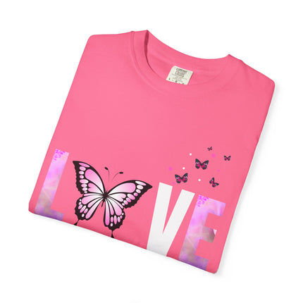 🦋 LOVE Butterfly” Graphic T-Shirt – Soft Teal