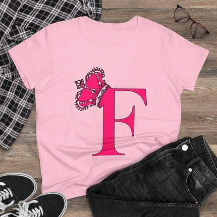 👑 “F” Monogram Tee – Fierce & Fabulous in Fuchsia