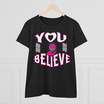 YOU BELIEVE Heart Graphic T-Shirt