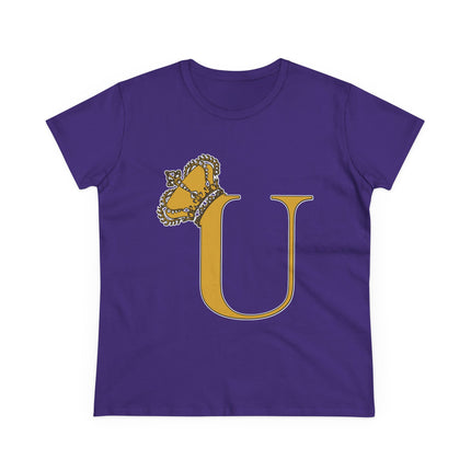 👑 Majestic “U” Monogram T-Shirt – Royal Gold on Regal Magenta