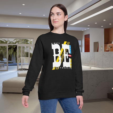 BE Happy Motivational Graphic Sweatshirt – Inspire Your Look
