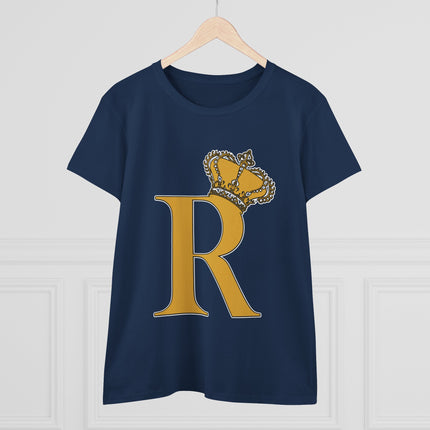 👑 “R” Monogram Tee – Regal in White & Gold