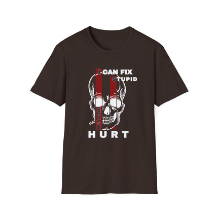 💀 I Can Fix Stupid" Skull Graphic Tee – Savage Style, Unfiltered Attitude