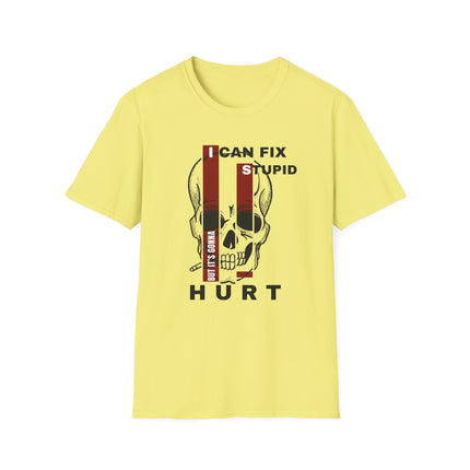 💀 "I Can Fix Stupid" Skull Graphic Tee – Savage Style, Unfiltered Attitude