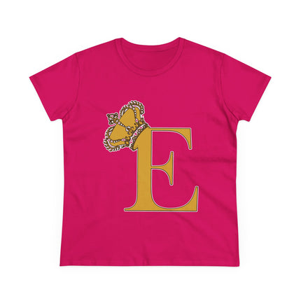 👑 “E” Monogram Tee – Royal Gold Edition (White & Gold