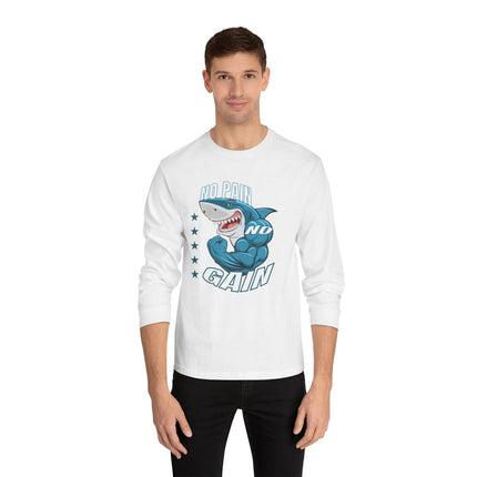 🦈 No Pain, No Gain” Shark Long Sleeve Tee