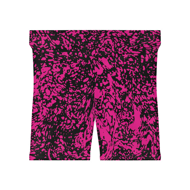 🔥 High-Waisted Splatter Shorts – Electric Pink & Black