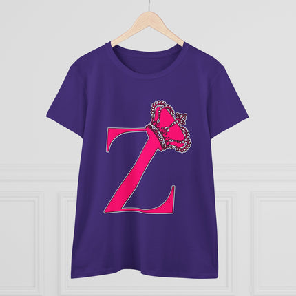 👑 “Z” Monogram Tee – Regal in White & Hot Pink