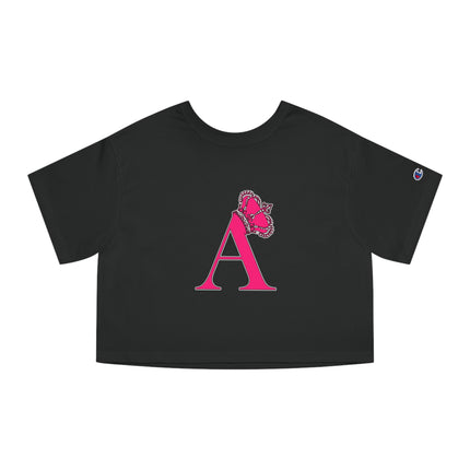 👑 Crowned Initial “A” Cropped Tee – Royal Letter Statement