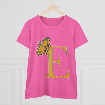 👑 “E” Monogram Tee – Royal Gold Edition (White & Gold