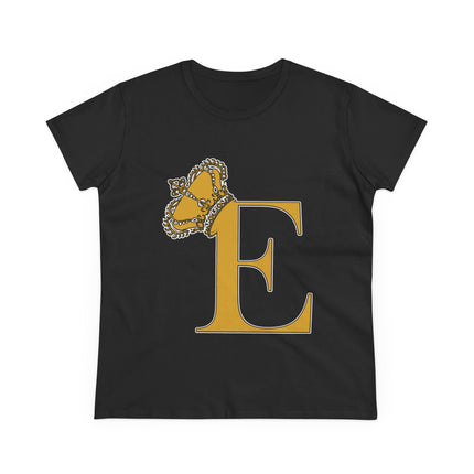 👑 “E” Monogram Tee – Royal Gold Edition (White & Gold