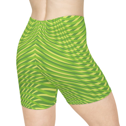 🍃 "Lime Twist" High-Waist Active Shorts
