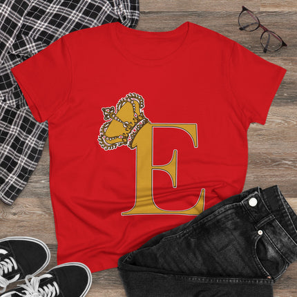 👑 “E” Monogram Tee – Royal Gold Edition (White & Gold