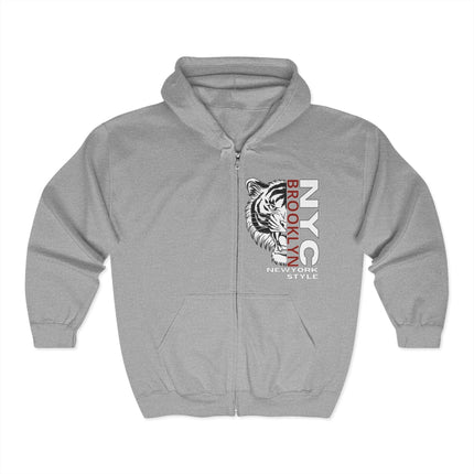 🗽 NYC Brooklyn Tiger Zip Hoodie – Urban Jungle Vibes