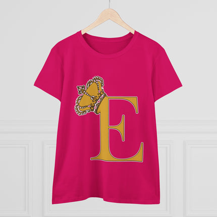 👑 “E” Monogram Tee – Royal Gold Edition (White & Gold