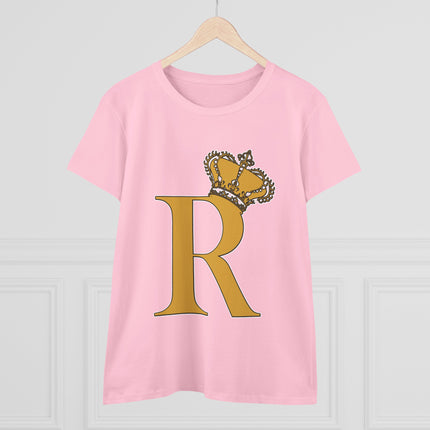 👑 “R” Monogram Tee – Regal in White & Gold