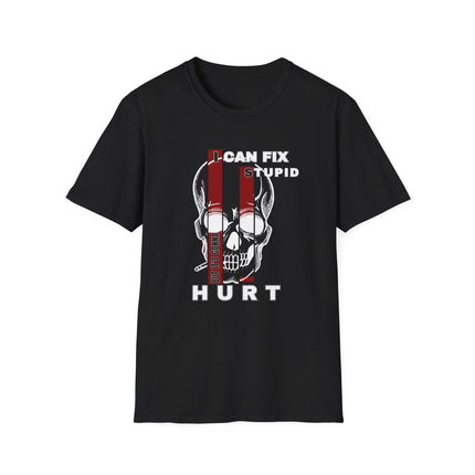 💀 I Can Fix Stupid" Skull Graphic Tee – Savage Style, Unfiltered Attitude