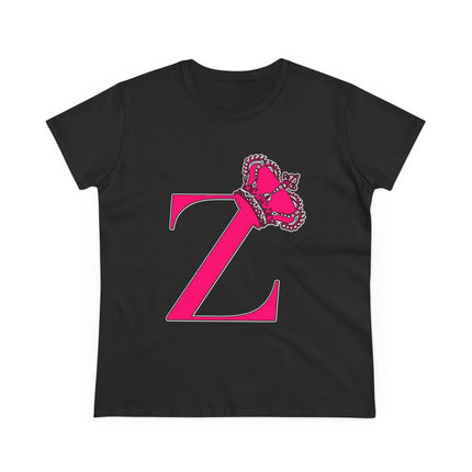 👑 “Z” Monogram Tee – Regal in White & Hot Pink