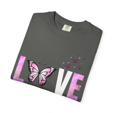 🦋 LOVE Butterfly” Graphic T-Shirt – Soft Teal