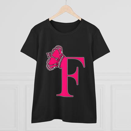 👑 “F” Monogram Tee – Fierce & Fabulous in Fuchsia