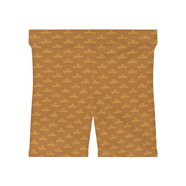 👑 Queen Statement Shorts – Royal Brown Edition