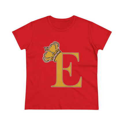 👑 “E” Monogram Tee – Royal Gold Edition (White & Gold
