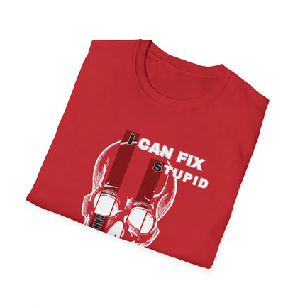 💀 I Can Fix Stupid" Skull Graphic Tee – Savage Style, Unfiltered Attitude
