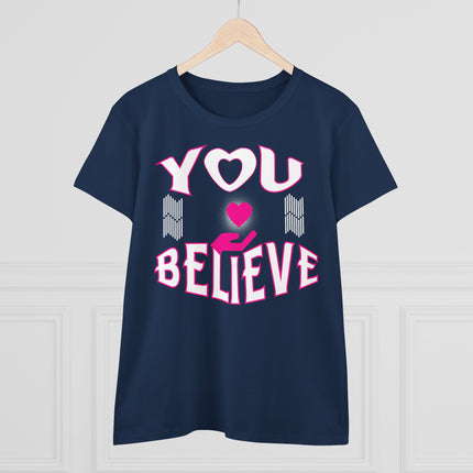 YOU BELIEVE Heart Graphic T-Shirt