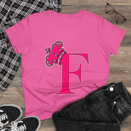 👑 “F” Monogram Tee – Fierce & Fabulous in Fuchsia
