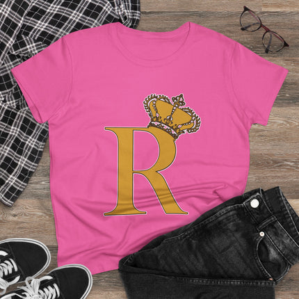 👑 “R” Monogram Tee – Regal in White & Gold