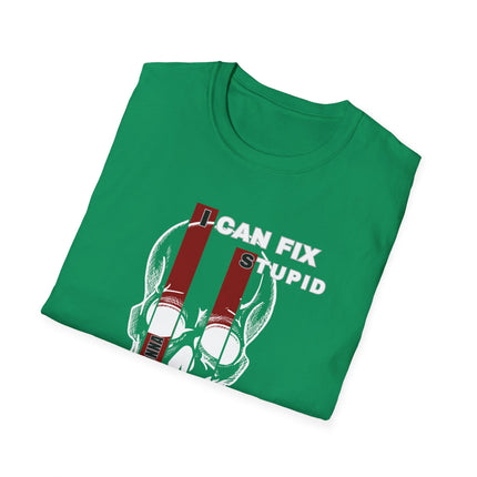 💀 I Can Fix Stupid" Skull Graphic Tee – Savage Style, Unfiltered Attitude