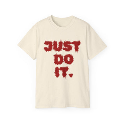 ⚡️JUST DO IT." Spiky Letter Tee – Bold White Edition