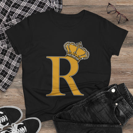 👑 “R” Monogram Tee – Regal in White & Gold