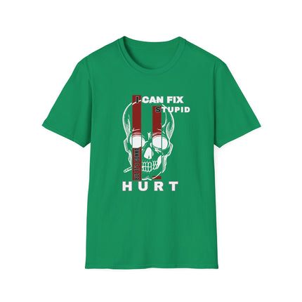 💀 I Can Fix Stupid" Skull Graphic Tee – Savage Style, Unfiltered Attitude